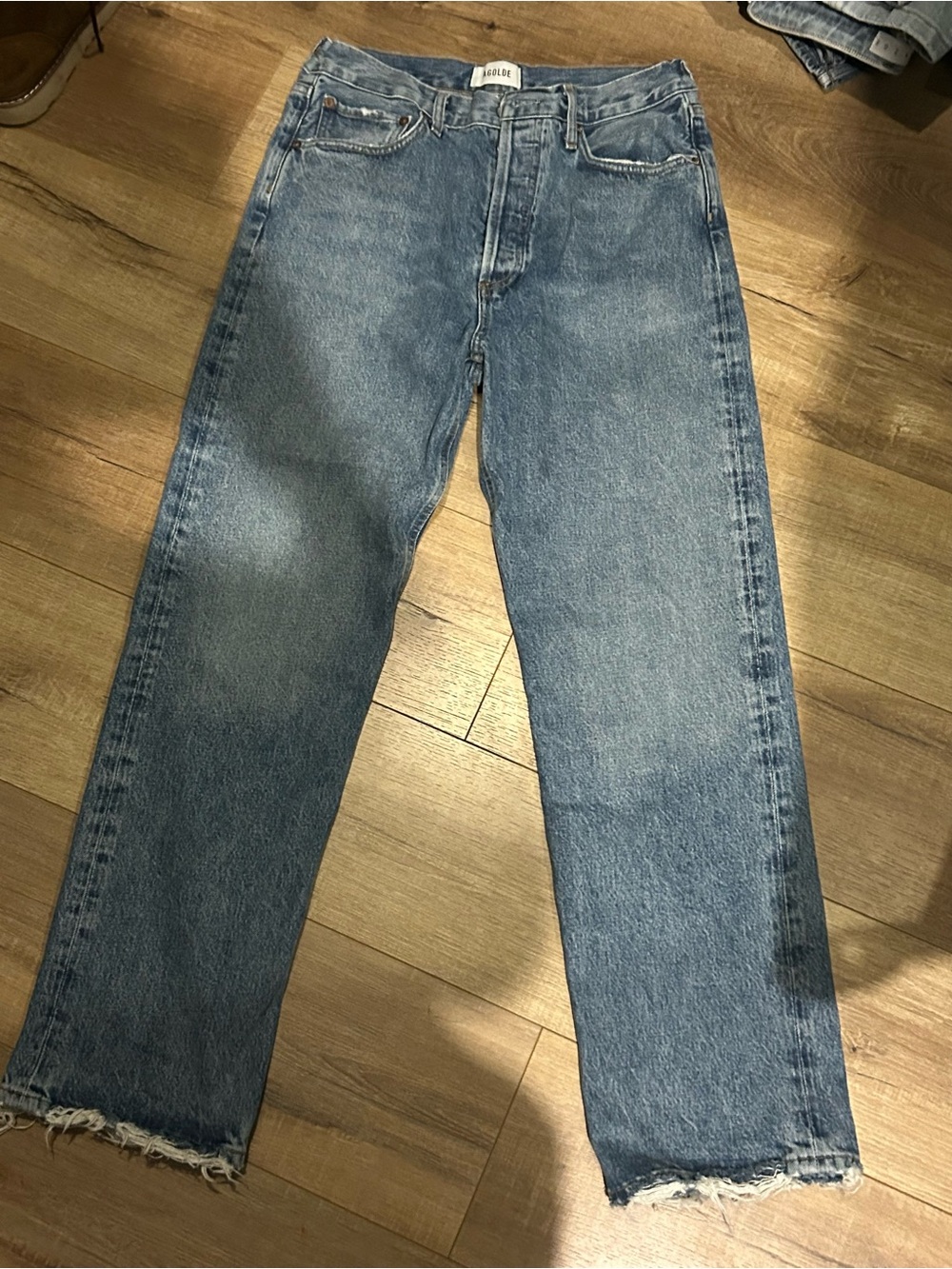 AGOLDE Relaxed Straight Jeans — Medium Wash Blue